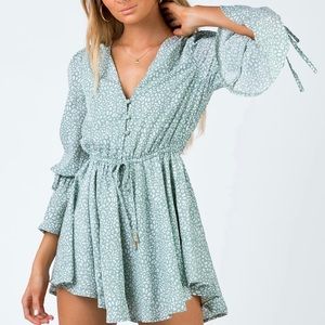 Princess Polly Cierra Romper in Green, size US 12